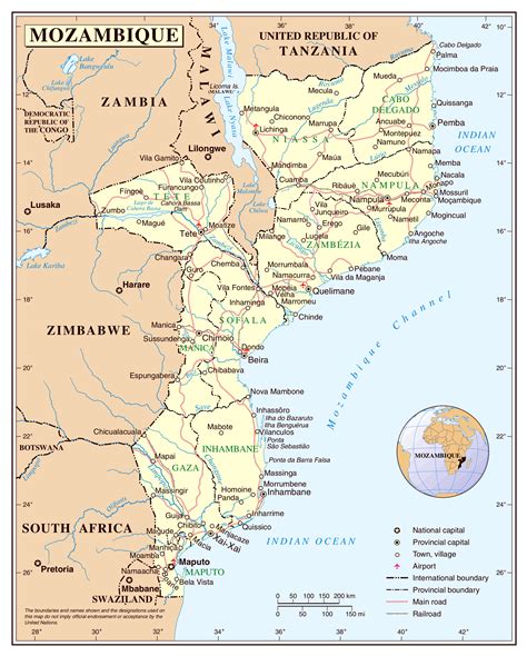 Mozambique map africa